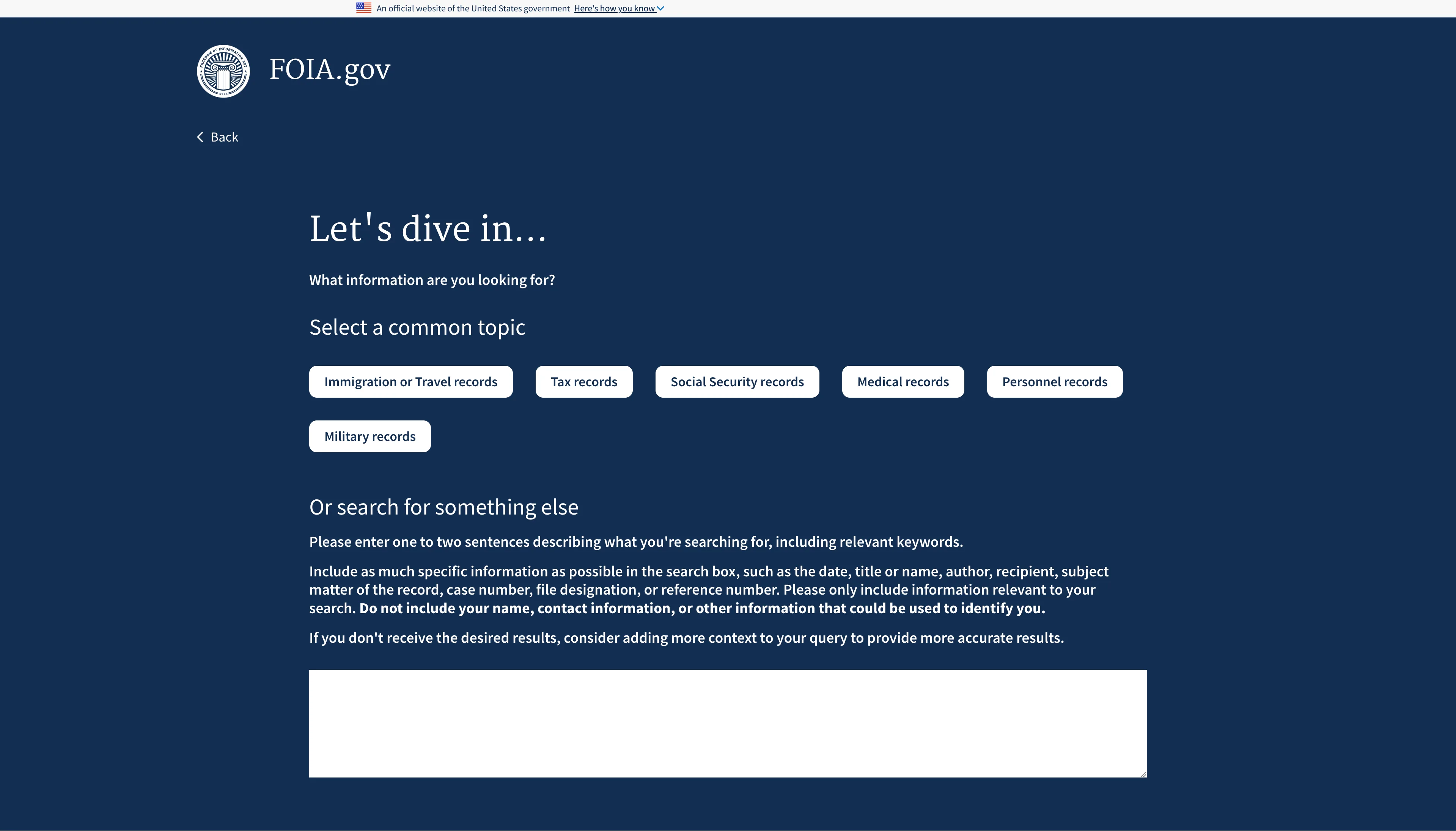 4. FOIA Screen